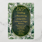 グリーンエレガント離れ結婚ズ55周年 箔招待状 (正面)