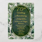 グリーンエレガント離れ結婚ズ70周年 箔招待状 (正面)