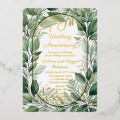 グリーンエレガント離れ結婚ズ70周年 箔招待状 (正面)