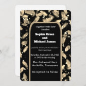 グリーンエレガント離れ自然デザイン | ボタミニマルン 招待状 (正面/裏面)