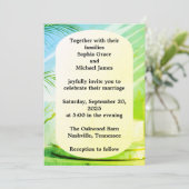 グリーンエレガント離れ自然デザイン | ボタミニマルン 招待状 (スタンド正面)