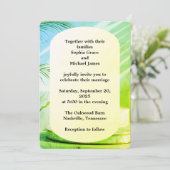 グリーンエレガント離れ自然デザイン | ボタミニマルン 招待状 (スタンド正面)