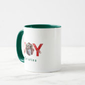 グリーンエレガント1フォトジョイシンプルカスタムクリスマス マグカップ (正面左)