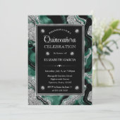 グリーンエレガント&シルバーグリッターアゲートキンセアニェラ 招待状 (スタンド正面)