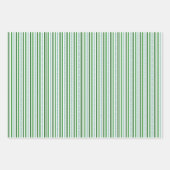 グリーンエレガント&シルバーグリッターストライプズ ラッピングペーパーシート (正面3)