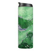 グリーンエレガント&シルバーフェイクグリッターアゲート タンブラー (回転右)