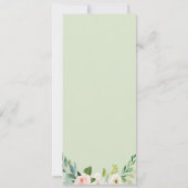 グリーンエレガント フラワーディナーメニューカー 招待状 (裏面)