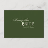 グリーンエレガント&ベージュパームツリーブライダルシャワー アドバイスカード (裏面)