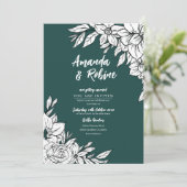 グリーンエレガント&ホワイトフローラ結婚式招待状 招待状 (スタンド正面)