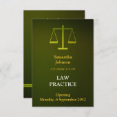 グリーンエレガント·ロー·プラクティス·オープニング発表 招待状 (正面/裏面)