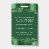 グリーンエレガント&金ゴールドカスタム社員フォト会社 バッジ (裏面)