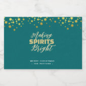 グリーンエレガント&金ゴールドクリスマス リキュールボトルラベル (シングルラベル)