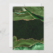 グリーンエレガント&金ゴールドグリッターアゲートキンセアニェラ 招待状 (裏面)