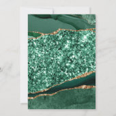 グリーンエレガント&金ゴールドグリッターアゲートSweet sixteen 招待状 (裏面)