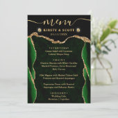 グリーンエレガント&金ゴールドフェイクグリッターアゲート結婚ト メニュー (スタンド正面)