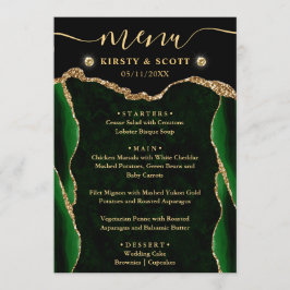 グリーンエレガント&金ゴールドフェイクグリッターアゲート結婚ト メニュー