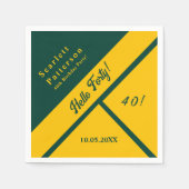 グリーンエレガント&金ゴールドラグジュアリーシック40th誕生日 スタンダードカクテルナプキン (正面)