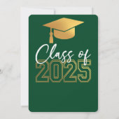 グリーンエレガント&金ゴールド卒業招待状 招待状 (裏面)