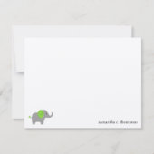 グリーンエレファントベビーシャワーありがとうノートカード ノートカード (正面)