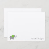 グリーンエレファントベビーシャワーありがとうノートカード ノートカード (正面/裏面)