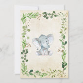 グリーンエレファントベビーシャワー招待状 招待状 (裏面)