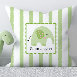 グリーンエレファントモノグラム男の赤ちゃんガール クッション