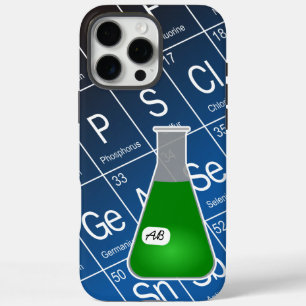 グリーンエレンマイヤーフラスコ(イニシャル付)化学 iPhone 16 PRO MAXケース
