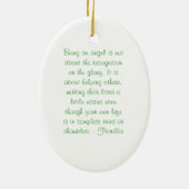 グリーンエンジェルウィズことわざ – オーバルオーナメント セラミックオーナメント (裏面)