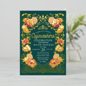 グリーンエンチャントガーデンフローラキンセアニェラ 箔招待状 (立ち正面)