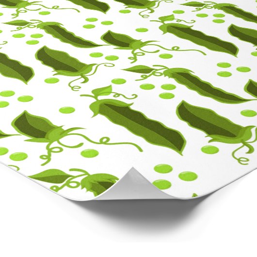 グリーンエンドウ葉ムの植物の丸い野菜 ポスター (角)