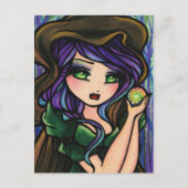 グリーンエンビー魔法フォレストファンタジーアートガール ポストカード (正面)