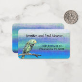 グリーンオウムのアドレスカード ノートカード (正面/裏面インサイチュ)