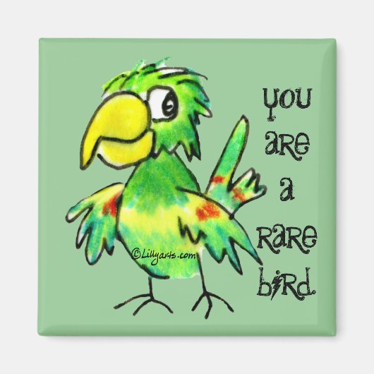 グリーンオウム磁石 マグネット (正面)