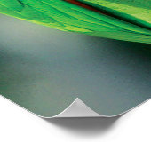 グリーンオウム鳥ポスタープリント ポスター (角)