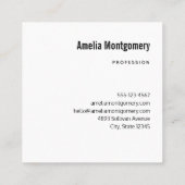 グリーンオウム – かわいいベビーバード スクエア名刺 (裏面)