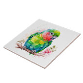 グリーンオウム – かわいいベビーバード タイル (側面)