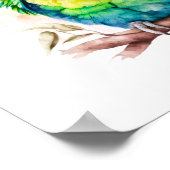 グリーンオウム – かわいいベビーバード ポスター (角)