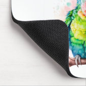 グリーンオウム – かわいいベビーバード マウスパッド (コーナー)