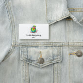 グリーンオウム – かわいいベビーバード 名札 (インサイチュ)