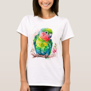 グリーンオウム – かわいいベビーバード Tシャツ