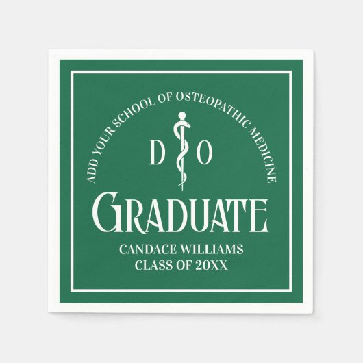 グリーンオステオパシー医学校卒業会 スタンダードカクテルナプキン (正面)