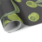 グリーンオリーブと葉 ラッピングペーパー (ロールコーナー)
