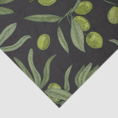 グリーンオリーブと葉 薄葉紙 (詳細)