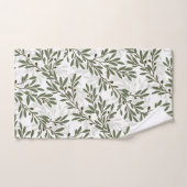 グリーンオリーブの木の枝の繰り返しパターン バスタオルセット (ハンドタオル)