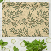 グリーンオリーブの木の枝パタ地中海のーン キッチンタオル (折り畳み)