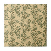 グリーンオリーブの木の枝パタ地中海のーン タイル (正面)