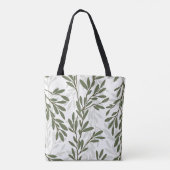 グリーンオリーブの木の枝パタ地中海のーン トートバッグ (裏面)