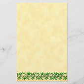 グリーンオリーブの葉縁どのフェイク羊具 便箋 (正面)