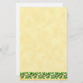 グリーンオリーブの葉縁どのフェイク羊具 便箋 (正面/裏面)