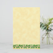 グリーンオリーブの葉縁どのフェイク羊具 便箋 (スタンド正面)